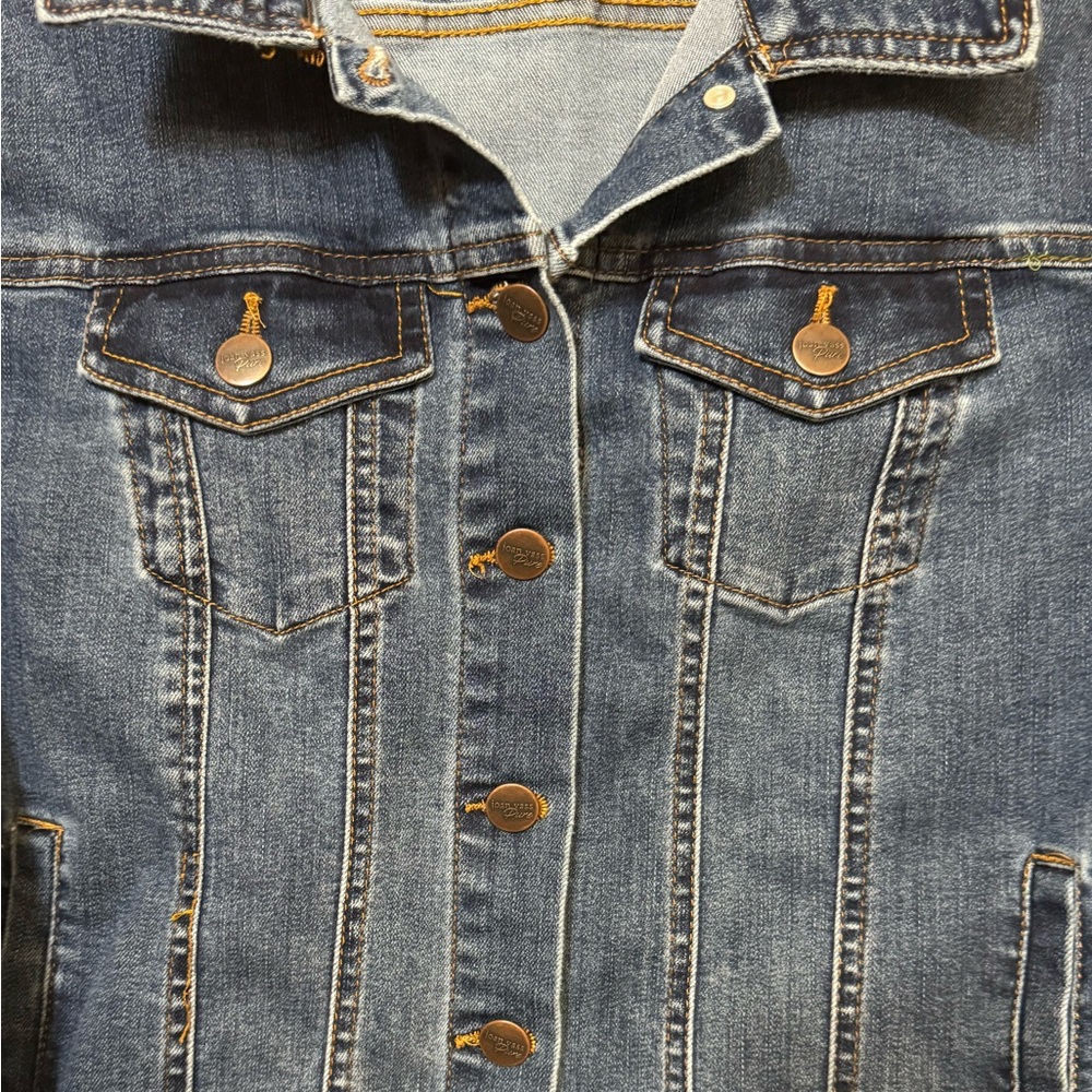Joan Vass High End Button Down Blue Denim Jean Jacket Women’s M - Picture 3 of 5